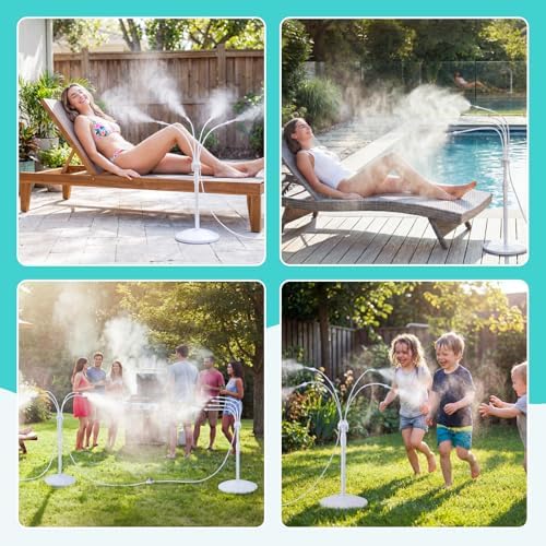 HOMENOTE Standing Misting Cooling System, Fillable Base, White - Image 5