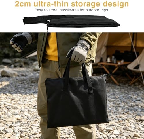 Campfire Grill Grate with Flat Griddle & Steel Mesh Panel, Heavy Duty Folding Over Fire Pit Grill Table with Bag for Outdoor Camping BBQ - Image 6