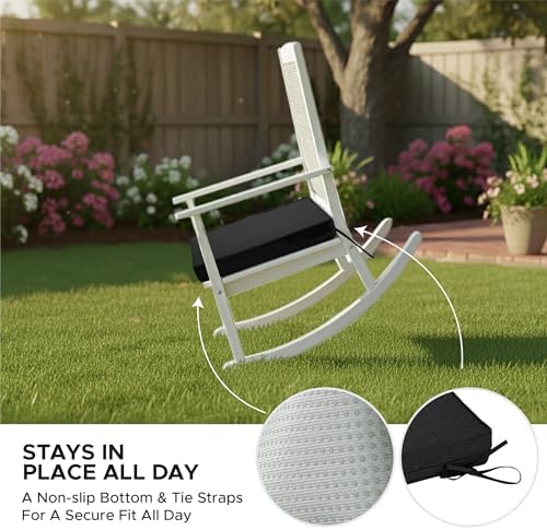 Outdoor Chair Cushions, Set of 4, 18 x 18 Inch, Black - Image 5