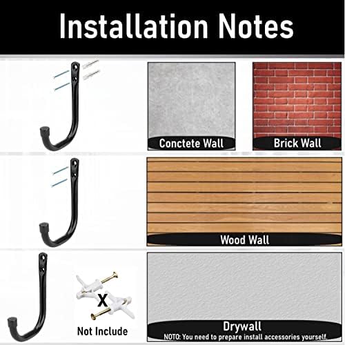 Garage Hooks, 6 Pack Heavy Duty Storage Hooks, 4.1Inch Garden Tool Utility Hooks, Fastening Hooks for Wall Mounting Load Capacity 45lbs - Image 7