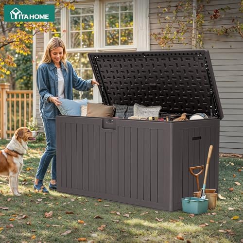 YITAHOME 220 Gallon Double-Wall Deck Box with Divider & Side Handles - Image 3