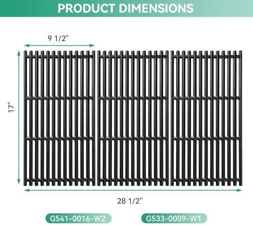 463242716 17" Cast Iron Grill Grates for Charbroil TRU Infrared 4 Burner 463255020 463257520 463276016 466242715 466242716, G533-0009-W1 Cooking Grates, Grill Replacement Part for Nexgrill 720-0882A - Image 3