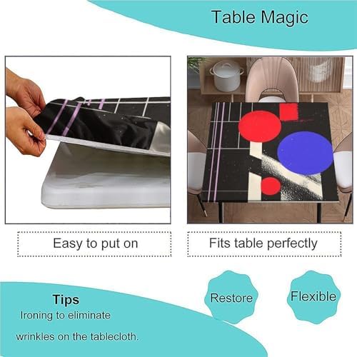 Outdoor Square Tablecloth, Modern Minimalism Pattern Printed on Polyester Card Table Cover, Perfect for Everyday Use Home Decor, Fit for 60" x 60" Square Tables - Image 3