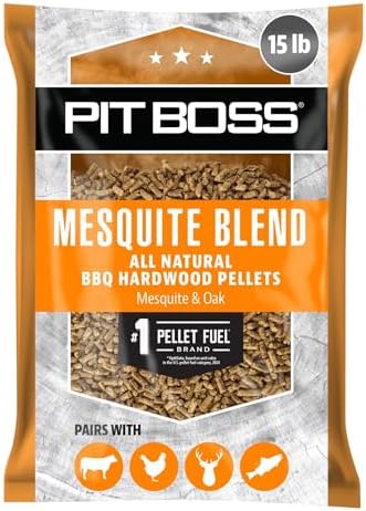 Pit Boss Mesquite Blend 100% All Natural Hardwood BBQ Pellets, 15 lb Bag by PitBoss%C2%AEGrills