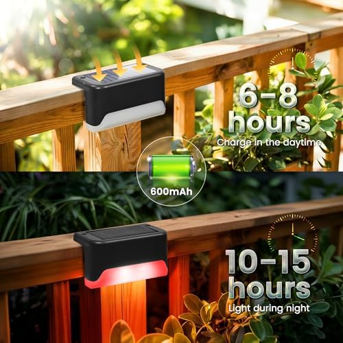 SOLPEX Solar Deck Lights Outdoor,Fence Lights Waterproof,16 Pack RGB - Image 6