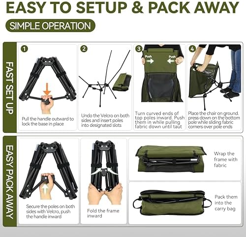 MARCHWAY Lightweight High Back Folding Camping Chair with Head Support - Image 6