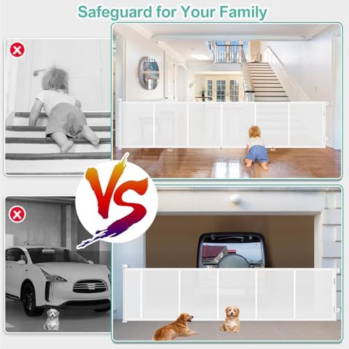 EZIGO 150 Inch Retractable Baby Gates Extra Wide Reinforced Baby Dog Gate - Image 4