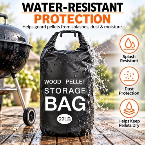2 Pack 22LB Wood Pellet Storage Containers Waterproof Charcoal Storage Bin - Image 3