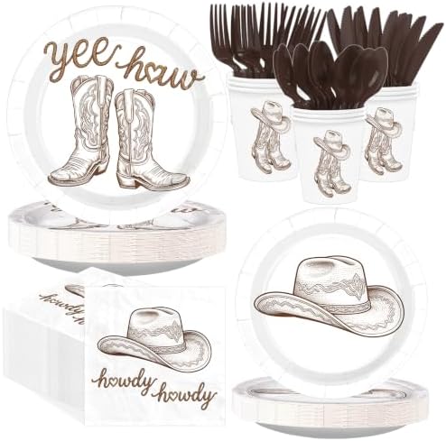 168Pcs Western Cowboy Party Decorations,Serves 24 by Greencian