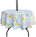 EHouseHome Outdoor and Indoor 60inch Round Tablecloth with Umbrella Hole and Zipper, Waterproof Zippered Patio Cloths, Spring/Summer Table Covers for Backyard Circular Table/BBQs/Picnic by EHouseHome