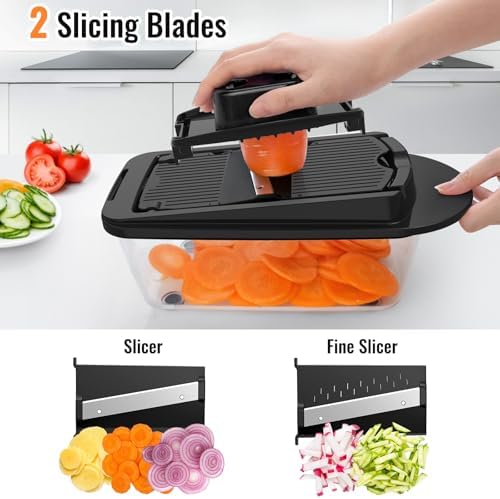 8-Blade Cook Tool & Gadget Sets, Egg Slicer Chopper Grater Set, Black - Image 5