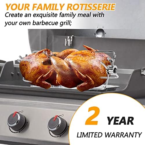 7652 Grill Rotisserie Kit for Genesis II/Genesis II LX 200/300 Series,7652 Stainless Steel Rotisserie Suitable for All Kinds of Meat,for Family Picnic,Camping - Image 3