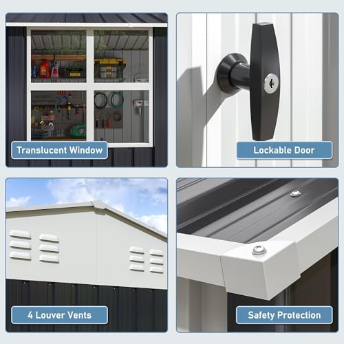 AirWire 12x10 FT Outdoor Metal Storage Shed with Window - Image 4