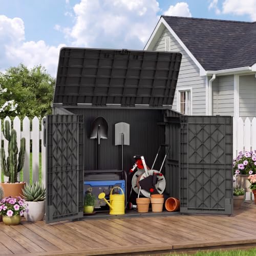 Bifanuo 36 Cu Ft Resin Outdoor Storage Shed, Horizontal Storage Cabinet - Image 3
