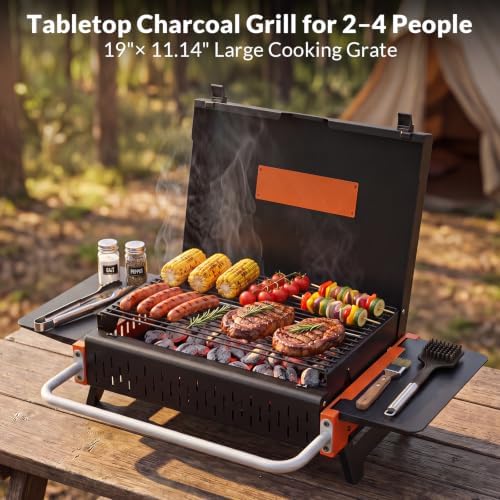 Portable Charcoal Grill, Foldable Tabletop BBQ Grill for 2-4 People - Image 3