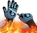 BBQ Gloves 1472F Heat Resistant Non-Slip Silicone (Sky Blue) by DKHDBD