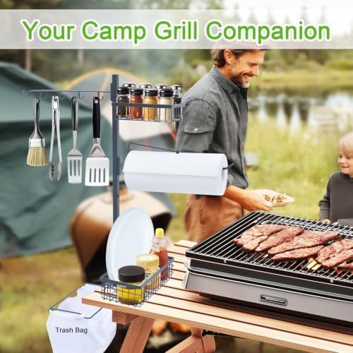 Griddle Caddy for Blackstone, 5-in-1 Outdoor Grill Organizer with Hanging Trash Bag Holder | Grill Tool Holder for Camping BBQ Accessories Storage | Grilling Gifts for Men, Dad, Father's Day - Image 6