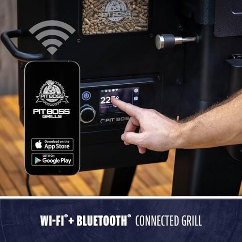 Pit Boss 1300 Navigator Series WiFi & Bluetooth Wood Pellet Grill & Smoker, Flame Broiler and Touchscreen Controller, 1,329-Sq. In. Cook Space, 180°F to 500°F Temp Range, Meat Probe, 30 lb. Hopper - Image 4