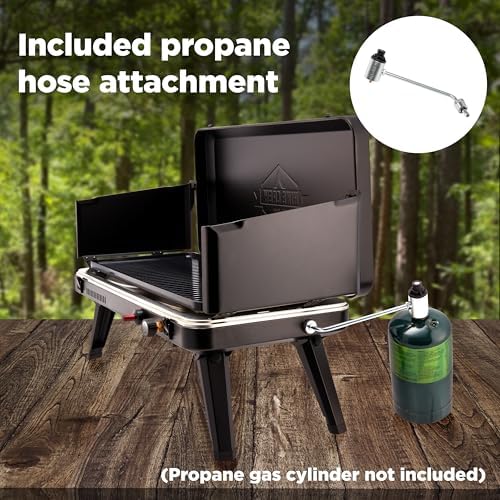 Hike Crew Gas Camping Grill | 13,000 BTU | Portable Propane Burner | Foldable Legs | Integrated Igniter & Included Regulator w/Stainless Steel Drip Tray | Wind Panels & Built-in Carrying Handle - Image 7