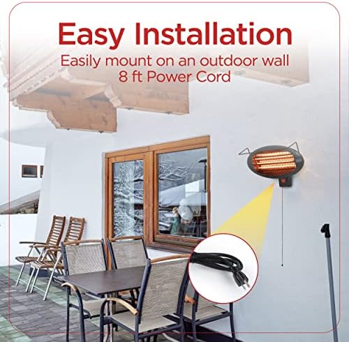 BLACK+DECKER Outdoor 2-in-1 Patio Electric Heater, BHOF04, Black - Image 6