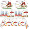 41Pcs Mushroom Birthday Decorations Enchanted Forest Party Tableware Set Wonderland Wildflower Mushroom Paper Plates Napkins Tablecloth丨Baby Shower Fairy Tale Party Cottagecore Party Decor,Serve 20 by Mainivo
