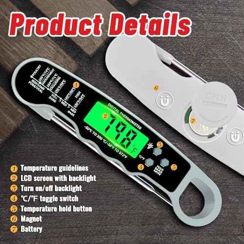 Meat Thermometer Digital, Instant Read Digital Meat Thermometer - Image 4