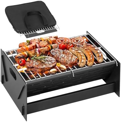 12" Foldable Portable Camping Charcoal Grill by Kendane