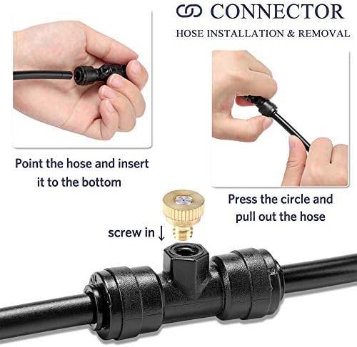 CozyCabin Outdoor Misting Cooling System with Pump - 40ft (12m) Misting Line with Filter + 6 Brass Mist Nozzles (3/4") for Patio Garden Greenhouse Watering Distribution System (12m (40ft)) - Image 4