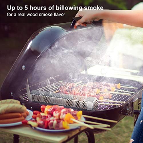 2 Pack 12'' Stainless Steel Pellet Smoker Tube, with Brush and Hooks - Image 7