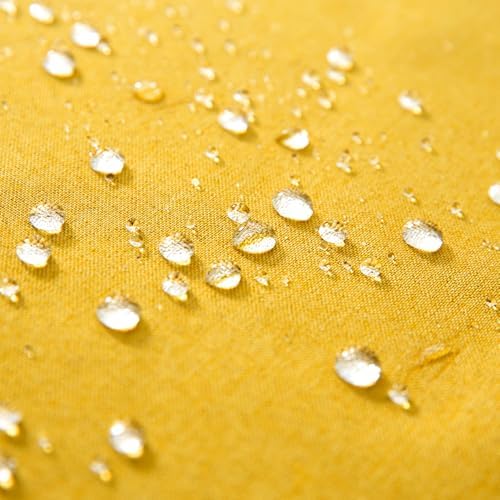 MIULEE Pack of 2 Decorative Outdoor Solid Waterproof Throw Pillow Covers polyester Garden Farmhouse Cushion Cases for Summer Patio Tent Balcony Couch Sofa 20x12 Inch Mustard Yellow - Image 2