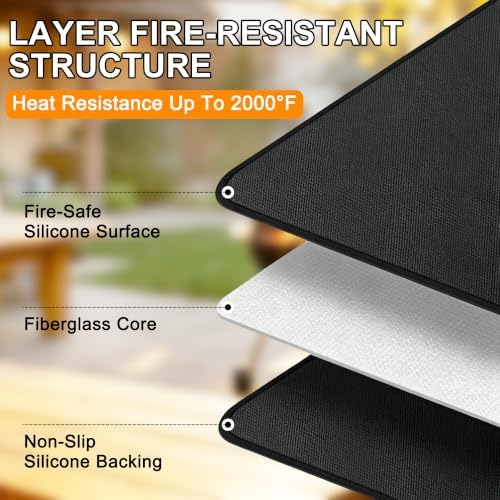 60×40 inch Under Grill Mats for Outdoor Grill,Fire Resistant Mat - Image 6