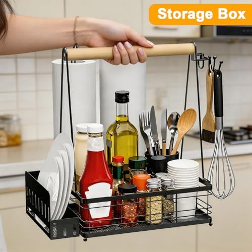 Grill Caddy BBQ for Outdoor Grill with 2 Paper Towel Holders - Image 2