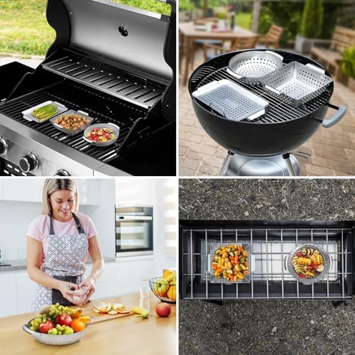 Onlyfire Stainless Steel Perforated Mini Grill Baskets, 3 Piece - Image 6