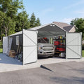 Patiowell 12x20 FT Outdoor Storage Shed, Large Metal Garden Shed, Black by Patiowell