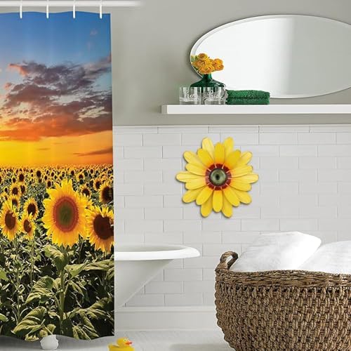 YEAHOME Sunflower Garden Decor, 11'' Metal Flower Wall Decor, Yard Hanging Wall Art Decorations for Kitchen, Bathroom, Living Room, Spring Boho Art for Indoor Outdoor - Image 5