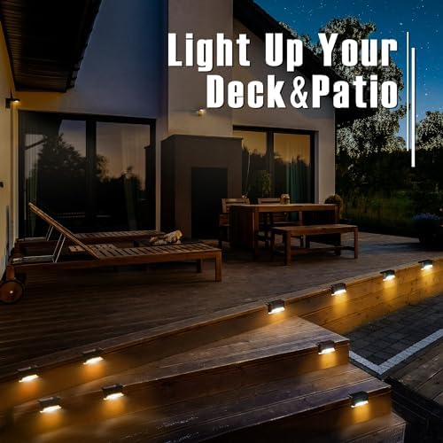 PATIOWIN Solar Deck Lights, Solar Step Lights Waterproof, Warm White, 20 Pack - Image 4