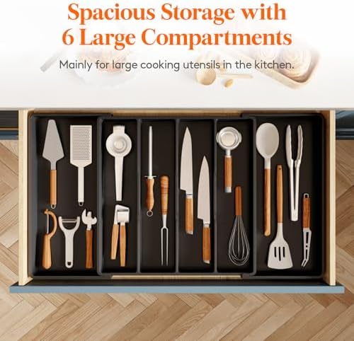 Lifewit Utensil Organizer for Kitchen Drawers, Expandable Utensil Tray - Image 4