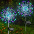 Solar Garden Lights Outdoor, 6 Pack 120 LED Twinkling Firework Lights Decorative with 2 Modes, Outdoor Waterproof Solar Starburst Light for Outside Yard Pathway Garden Decor, Green + Purple by Yaafen