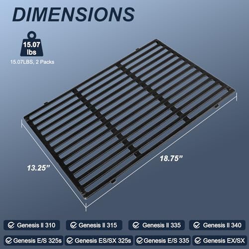 66095 Genesis 2 Grill Grates for Weber Genesis II E-310 300 Series Grills - Image 2