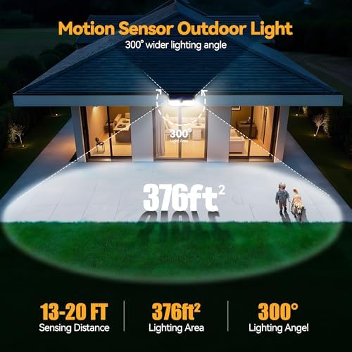 TECKNET 416 LED Solar Lights Outdoor Motion Sensor Waterproof 4200lm,2 Pack - Image 6