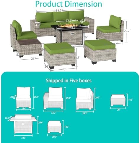 Outdoor Patio Furniture Set PE Wicker Rattan Outdoor Sectional Sofa - Image 3