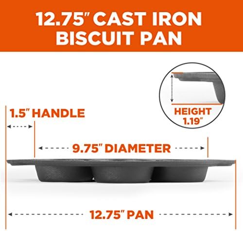 Commercial CHEF Biscuit Pan, Pre-Seasoned Cast Iron, CHCI4129 - Image 2