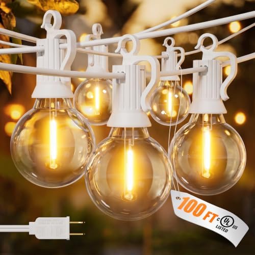 Brightown Outdoor String Lights, 100FT 50+2 Bulbs Shatterproof Patio Lights by Brightown