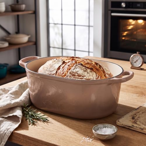 EDGING CASTING Enameled Cast Iron Oval Dutch Oven, 6QT, Mocha - Image 6