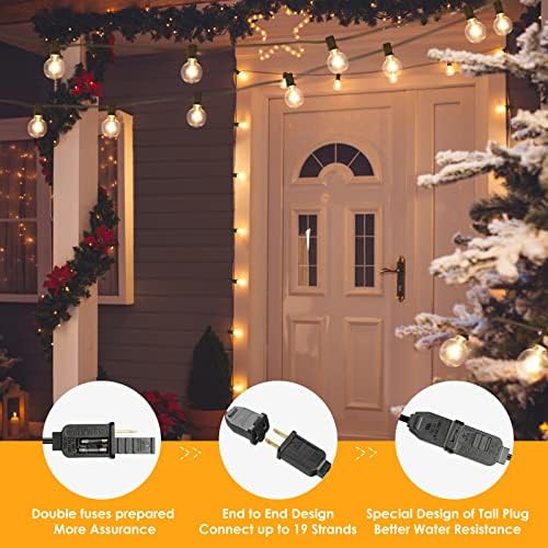 Mlambert 50Ft LED Outdoor String Lights G40 Globe Dimmable Patio Light, Waterproof Hanging String Light with 27 Warm White Shatterproof Bulbs(2 Spare) - Image 6