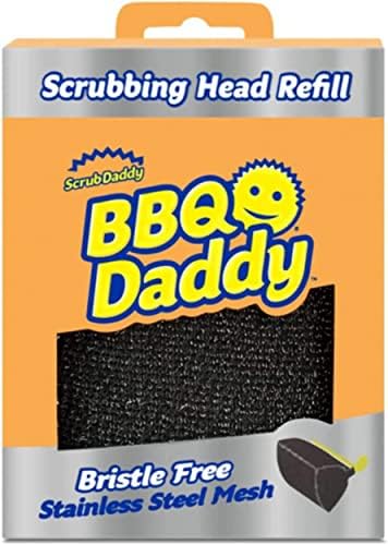 Scrub Daddy BBQ Daddy Grill Brush Head Refill - Bristle Free Grill Brush ArmorTec Steel Mesh Grill Cleaning Brush Attachment - Steam-Activated Cleaning Scrubber for Grates (1 Count) by ScrubDaddy