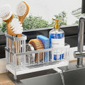Cisily Sponge Holder for Kitchen Sink, Sink Caddy Organizer with High Brush Holder, Kitchen Countertop Organizers and Storage Essentials, Rustproof 304 Stainless Steel (Silver, 9.25″) by CISILYHOMELIFE
