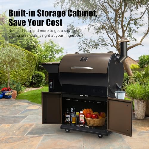 Z GRILLS 2026 Upgrade Wood Pellet Grill Smoker with PID Control, Built-in Storage Cabinet, Rain Cover, 700 sq. in Cooking Area for Outdoor BBQ, Smoke, Bake and Roast - Image 5