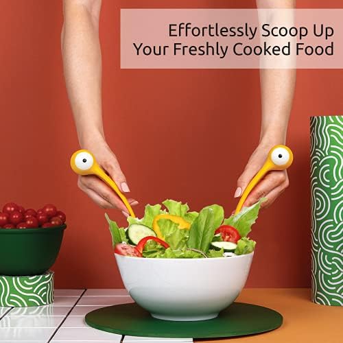 OTOTO Pasta Monsters and Salad Servers - BPA-Free Fun Kitchen Gadgets - 100% Food Safe Salad Spoon and Fork Set - Pasta and Salad Server - 11.93x 3.39 x 2.24 inch - Image 4