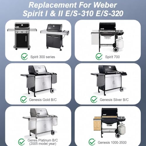Grill Grates for Weber Spirit 300 & Spirit II GS4 300 Series, Stainless Steel Grates Replacement for Weber Spirit 310 E310 Grill Parts 7639 Spirit 700 Genesis Silver/Gold/Platinum B & C, 1000-3500 - Image 3